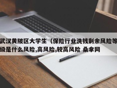 东莞武汉黄陂区大学生（保险行业洗钱剩余风险等级是什么风险,高风险,较高风险 桑拿网